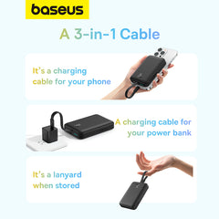 Baseus Magnetic Mini 10K 20W Wireless Charging Power Bank with Charging Cable