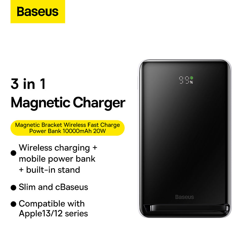 Baseus Magnetic 10K 20W Wireless Charging Power Bank with Stand