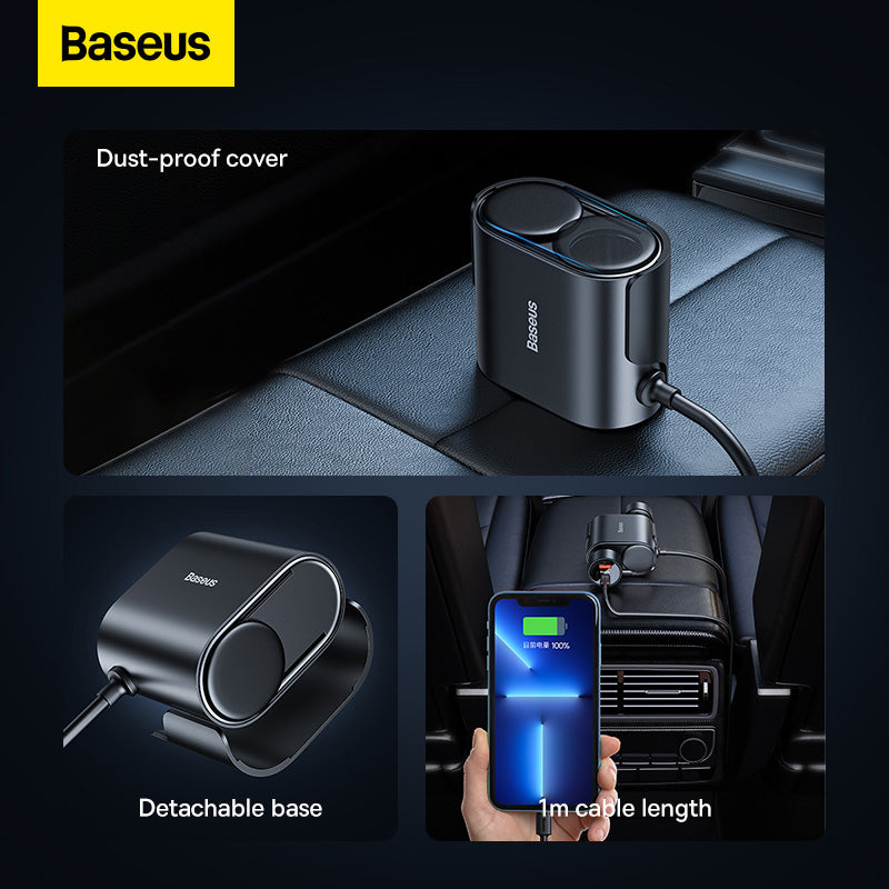 Baseus High Efficiency Pro 2-in-1 Car Charger (Black) - 1C1A