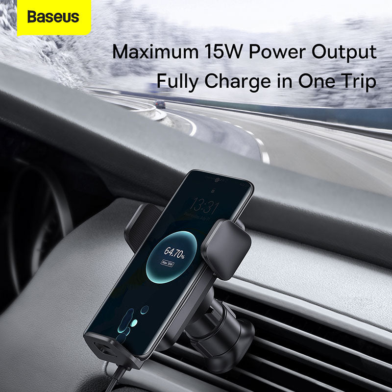 Baseus Halo Electric Wireless Charging Car Mount 15W Black