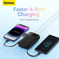 Baseus Qpow2 20K 22.5W Dual-Cable Digital Display 3-Port Power Bank