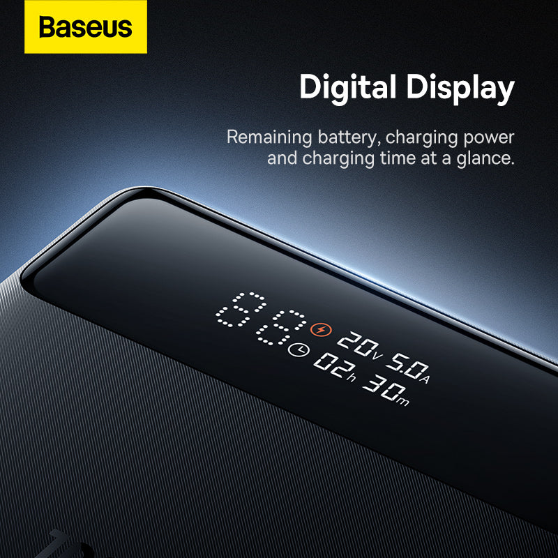 Baseus Blade Power 20K 100W 4-Port Power Bank with Digital Display (Black)