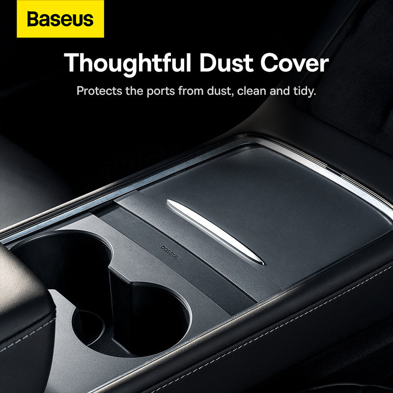 Baseus T-Space Series HUB for Tesla Cars (With a retractable 45W type-C cable)-Cluster Black