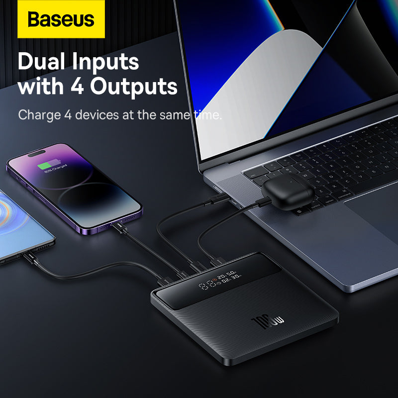 Baseus Blade Power 20K 100W 4-Port Power Bank with Digital Display (Black)