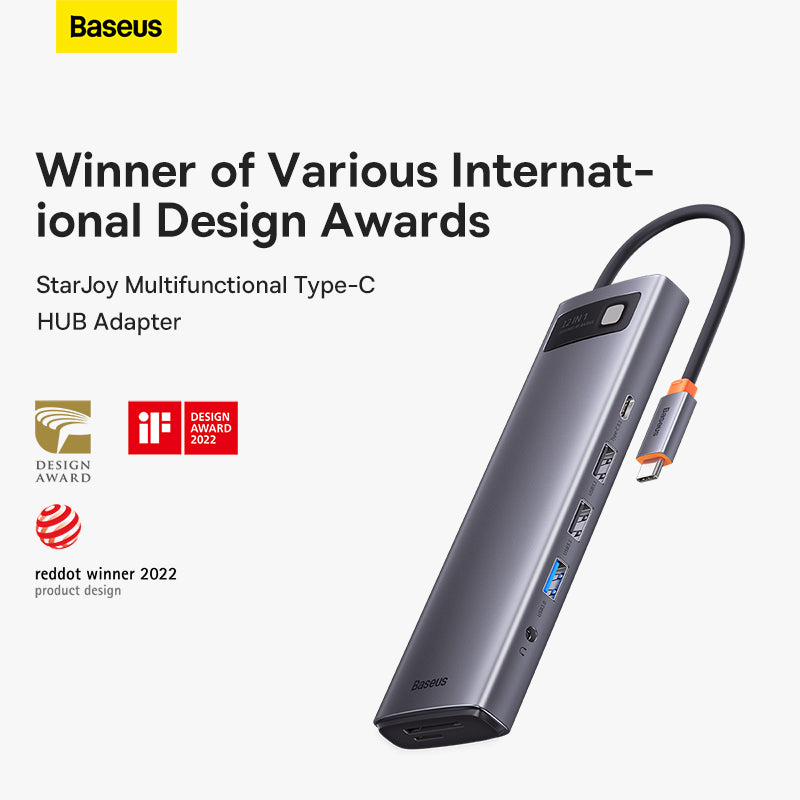 Baseus Metal Gleam Series 12-in-1 Multifunctional Type-C HUB Docking Station Gray