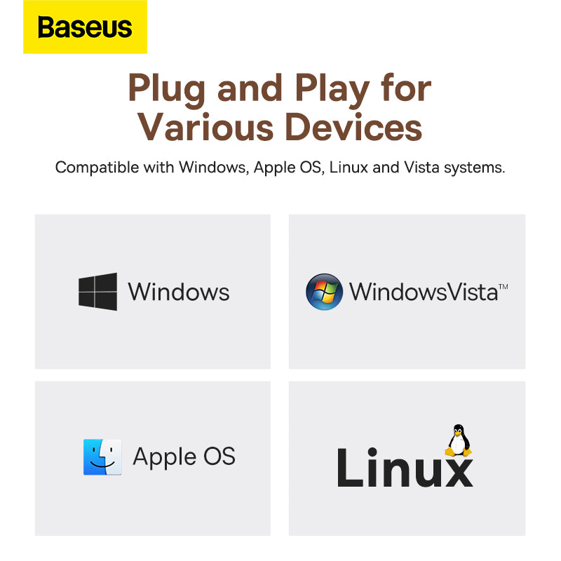 Baseus PioneerJoy 4-Port Type-C HUB Adapter Gray