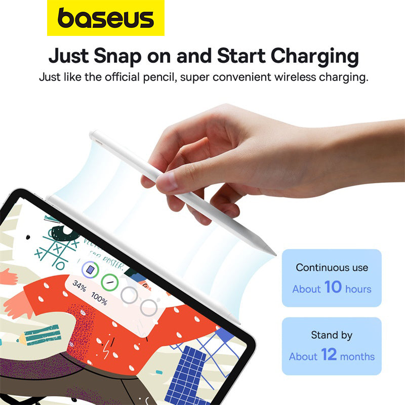 Baseus Smooth Writing 2 Series Stylus with LED Indicators-Moon White