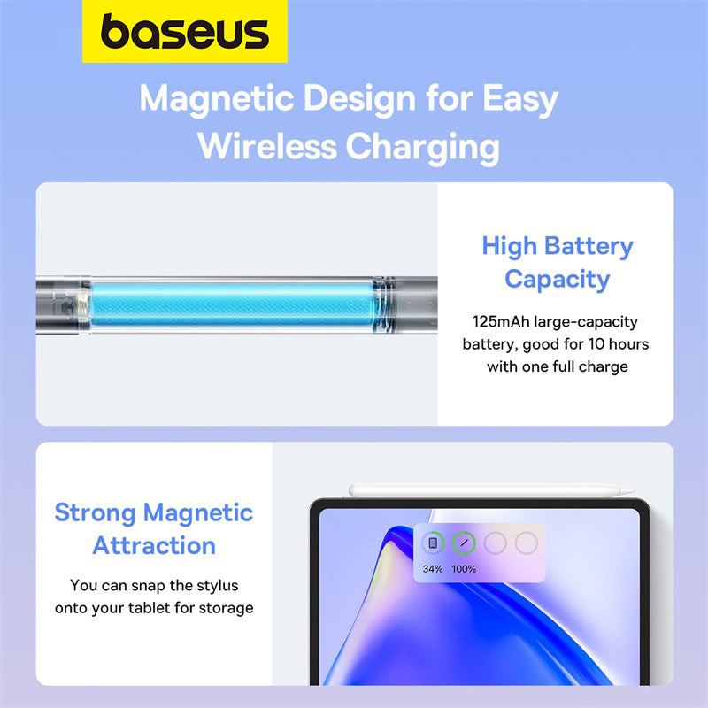 Baseus Smooth Writing 2 Series Stylus with LED Indicators-Moon White