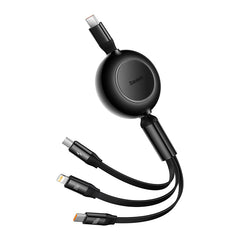 Baseus Bright Mirror 2 Series Retractable 3-in-1 Fast Charging  Data Cable  Black