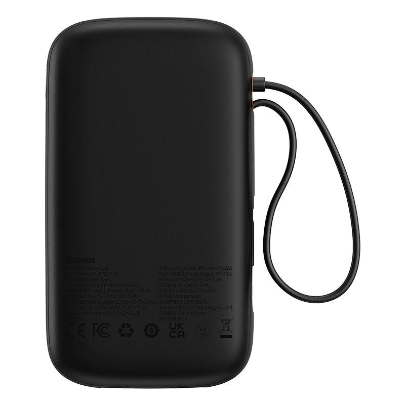 Baseus Qpow2 20K 22.5W Dual-Cable Digital Display 3-Port Power Bank