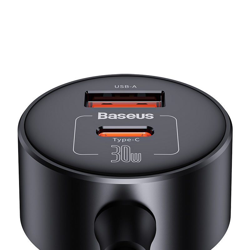 Baseus High Efficiency Pro 2-in-1 Car Charger (Black) - 1C1A