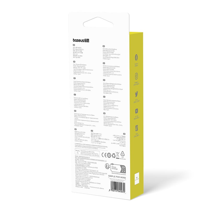 Baseus Encok CZ11 Wired Earphones Cluster Black