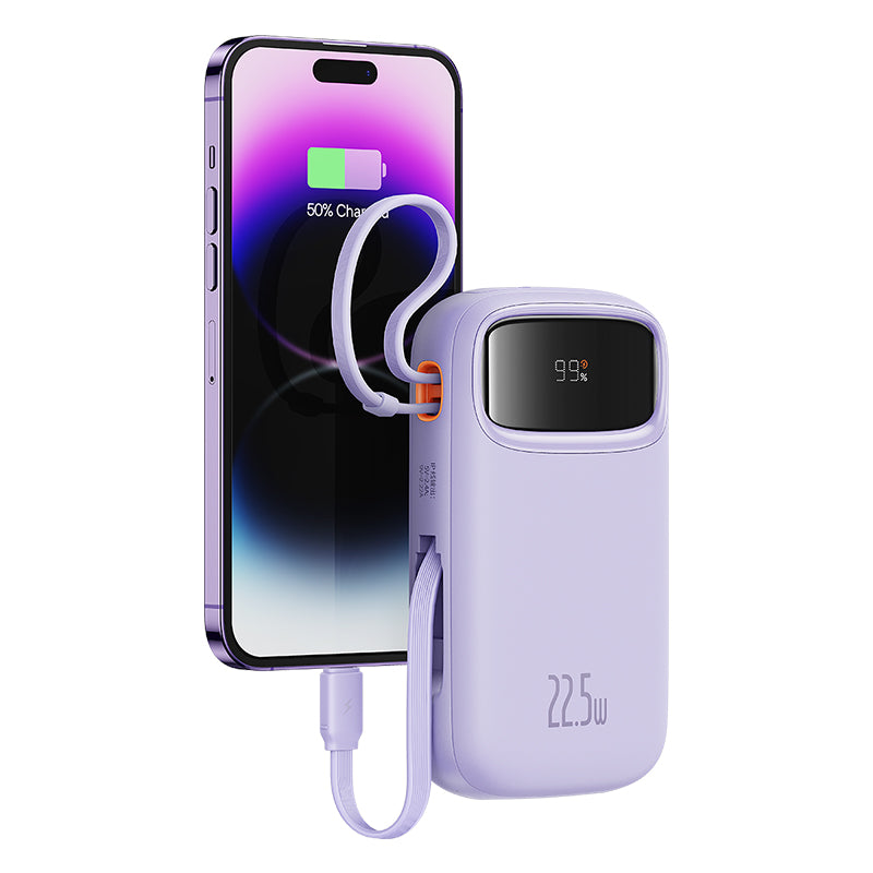 Baseus Qpow2 10K 22.5W Dual-Cable Digital Display 3-Port Power Bank
