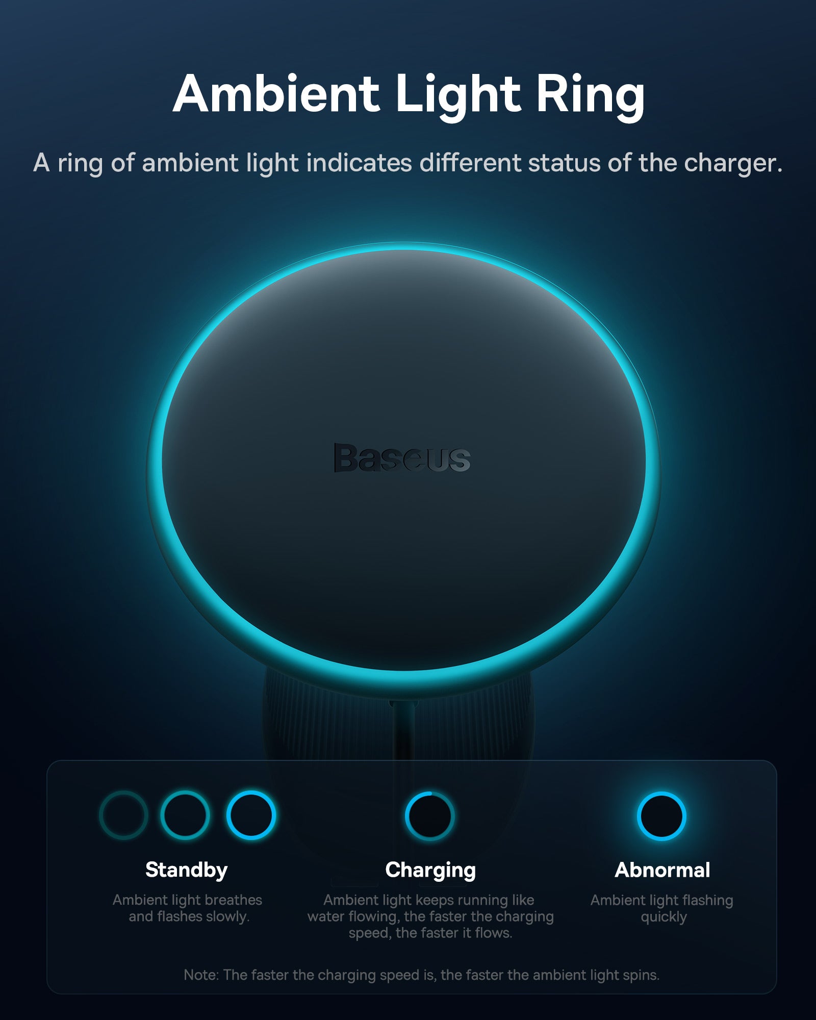 Basues CW01  Magnetic Wireless Charging Car Mount 40W Claw Edition Cluster Black