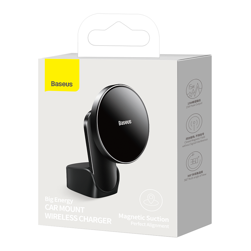 Baseus Big Energy Wireless Charging Car Mount 15W Black