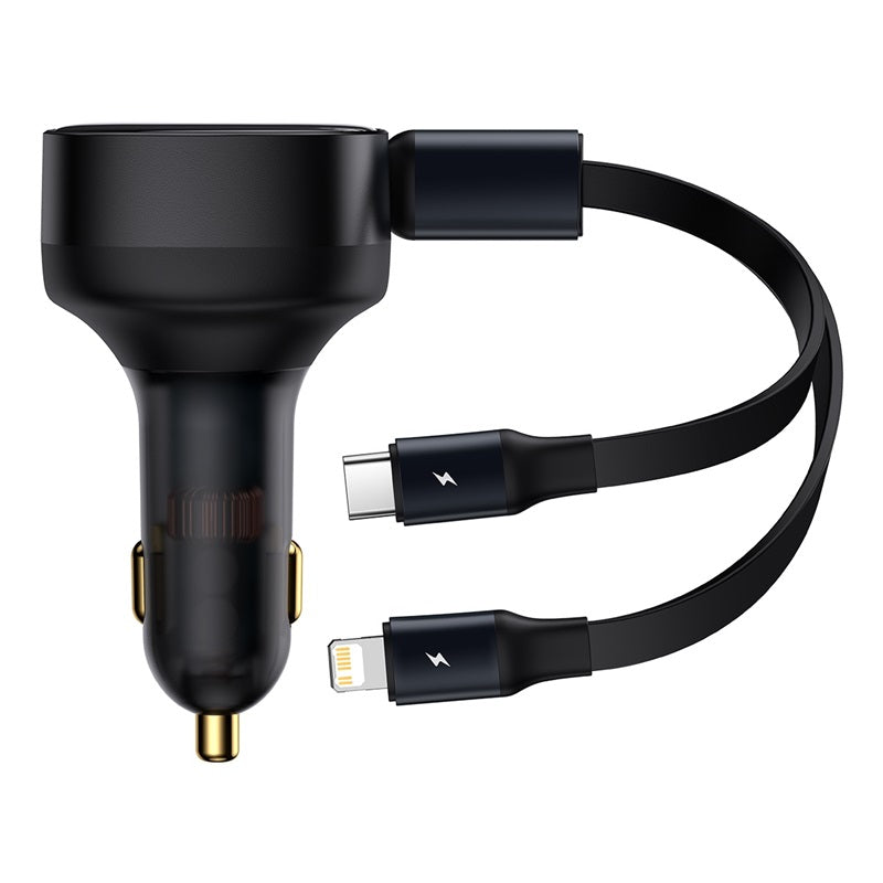 Baseus Enjoyment Pro 2-in-1 Car Charger (Black) - C+L