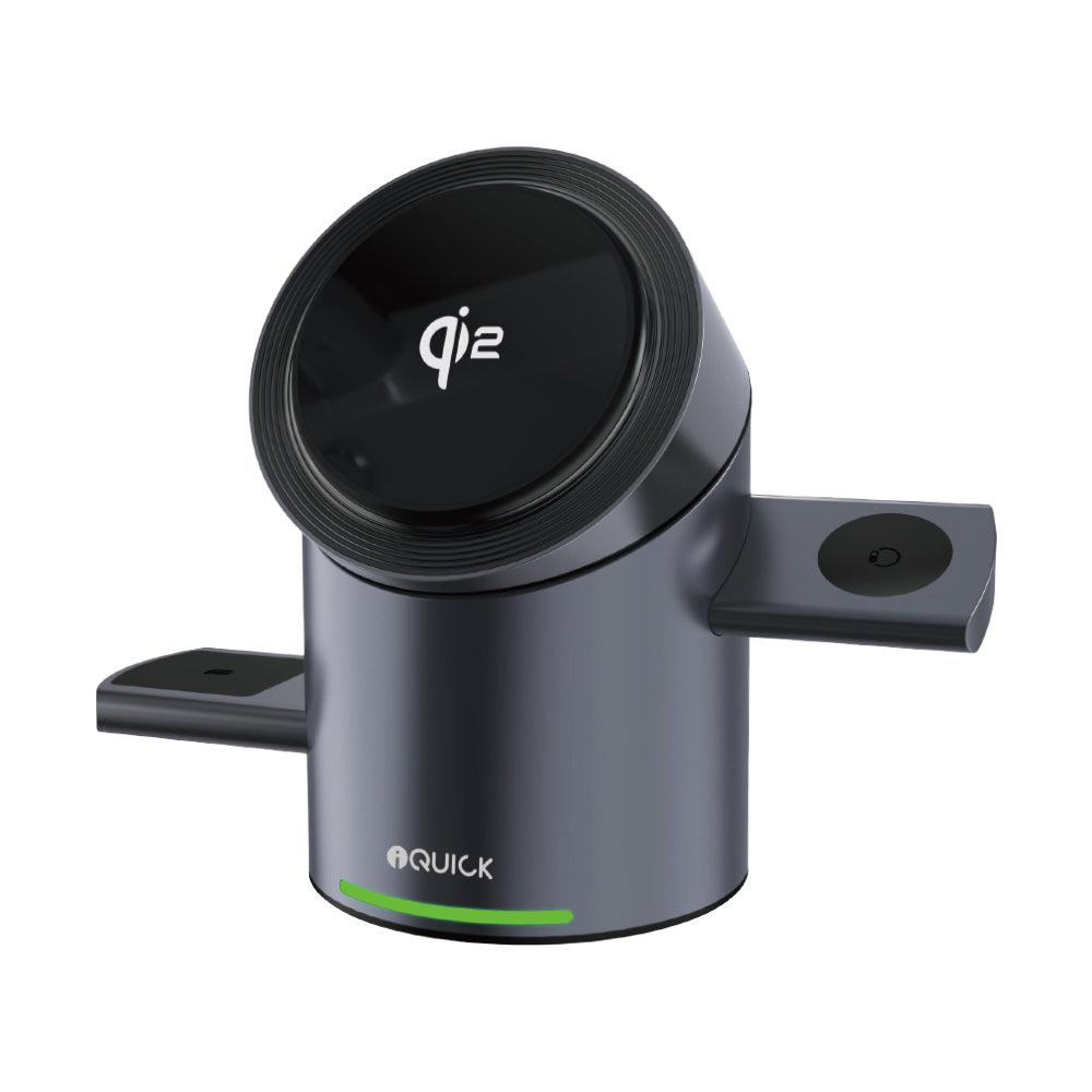 3-in-1 Magnetic Wireless Charger Stand (Qi2) – Fast Charging for iPhone, Apple Watch & AirPods