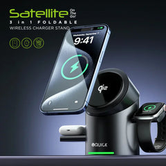 3-in-1 Magnetic Wireless Charger Stand (Qi2) – Fast Charging for iPhone, Apple Watch & AirPods