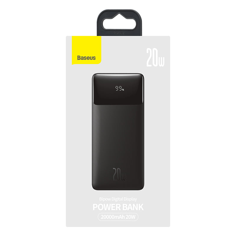 Baseus Bipow 20K 20W 4-Port Power Bank with Digital Display (Black)