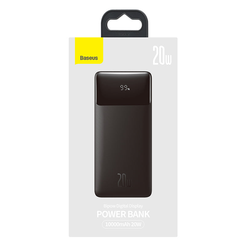 Baseus Bipow 10K 20W 4-Port Power Bank with Digital Display (Black)