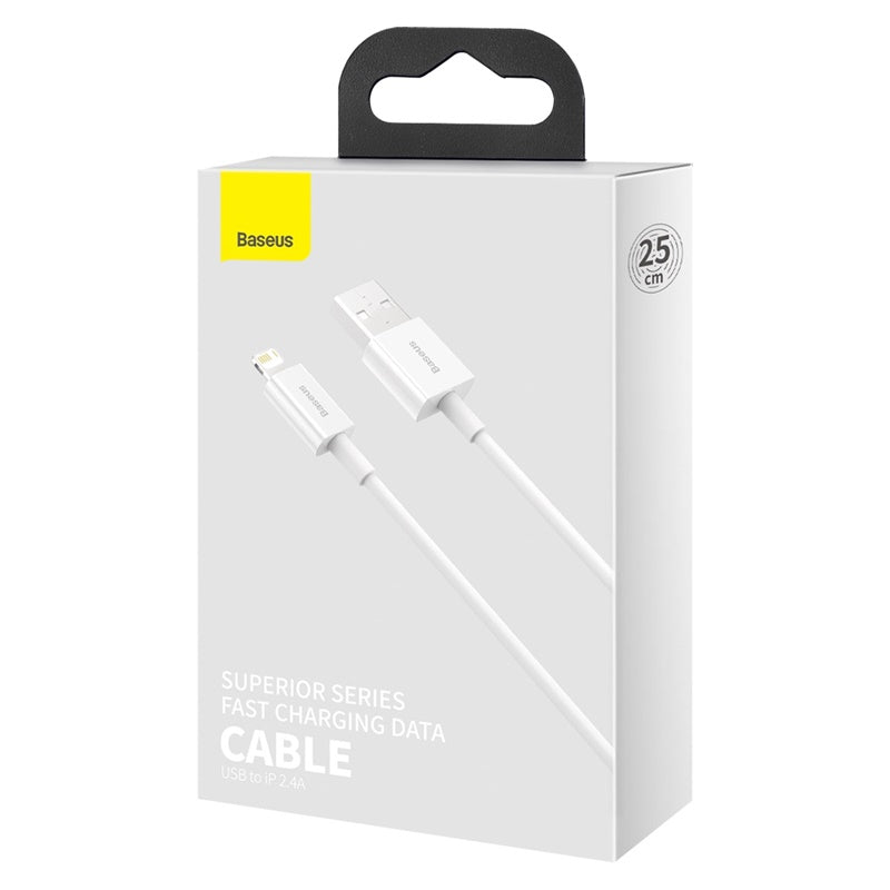Baseus Superior Series USB-A to Lightning Charging Cable 0.25M White