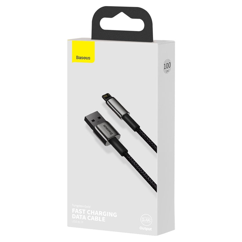 Baseus Tungsten Gold Fast Charging Data Cable USB to iP 2.4A Black