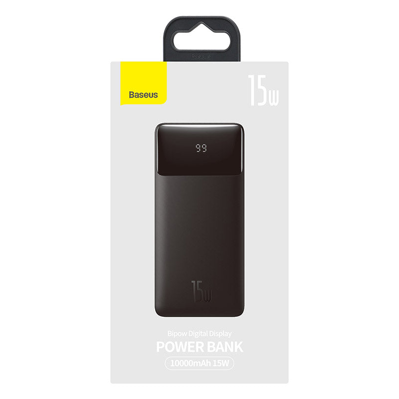 Baseus Bipow 10K 15W 4-Port Power Bank with Digital Display (Black)