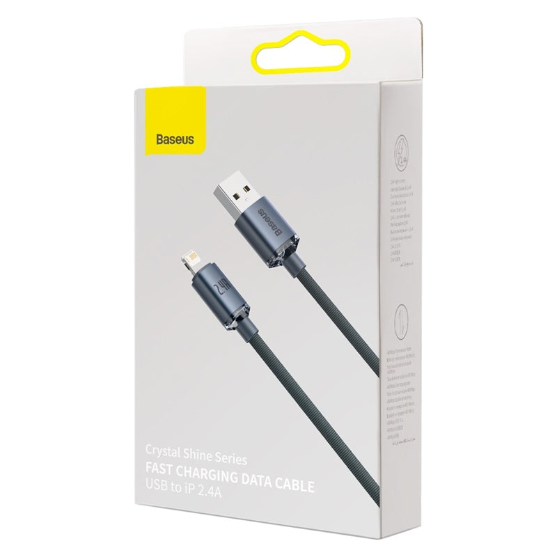Baseus Crystal Shine Series USB-A to Lightning Charging Cable 2M Black