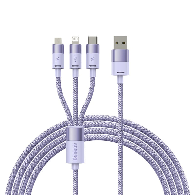 Baseus 3 in 1 USB-A to C+L+M Charing Cable 1.2M