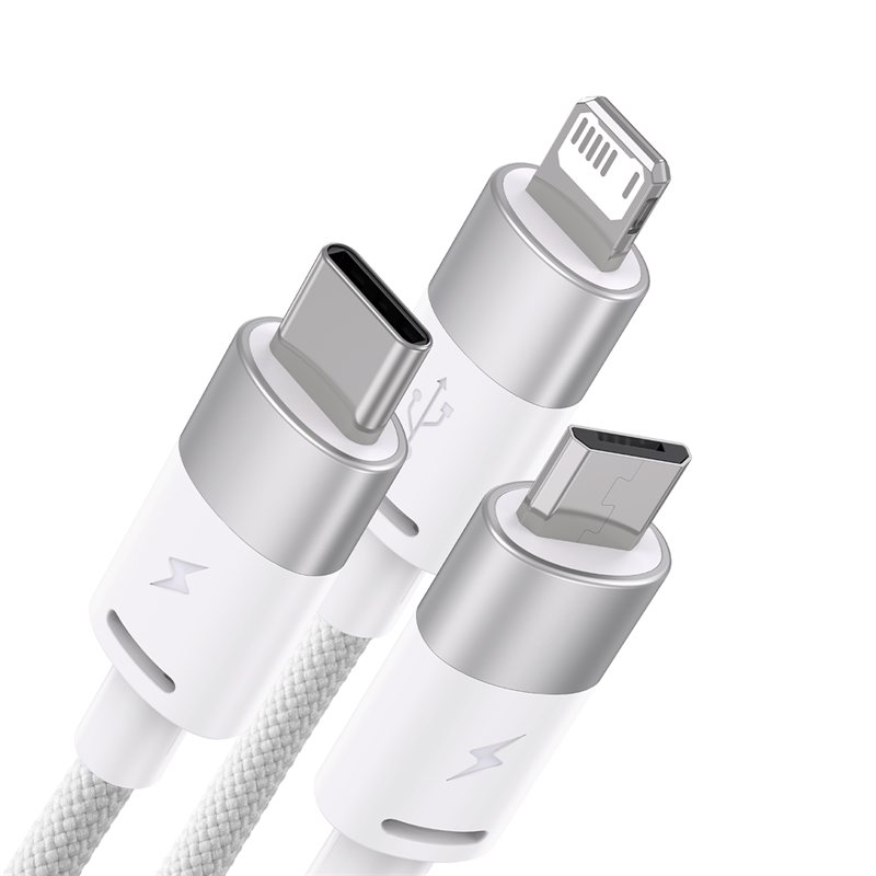 Baseus 3 in 1 USB-A to C+L+M Charing Cable 1.2M
