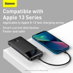 Baseus Bipow 10K 20W 4-Port Power Bank with Digital Display (Black)