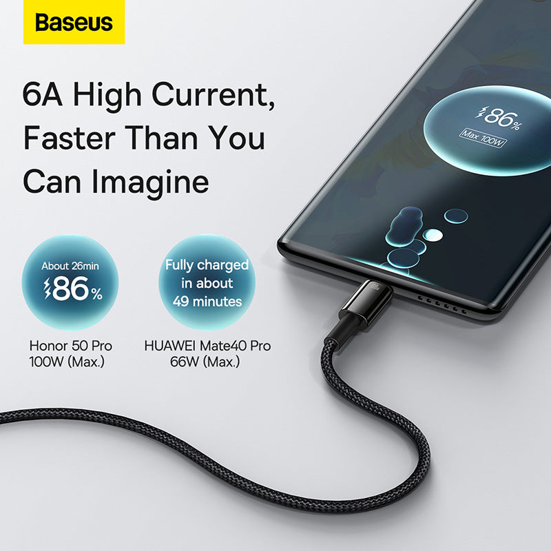 Baseus Tungsten Gold Fast Charging Data USB to Type-C Cable Black