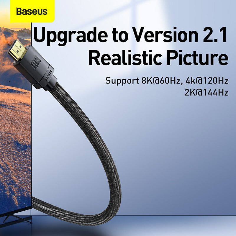 Baseus High Definition Series HDMI 8K to HDMI 8K Adapter Cable 1/2/3m Black