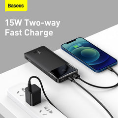 Baseus Bipow 10K 15W 4-Port Power Bank with Digital Display (Black)
