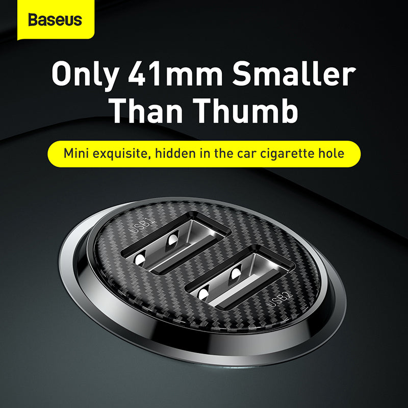 Baseus Grain Pro Car Charger (Black/White) - 2A