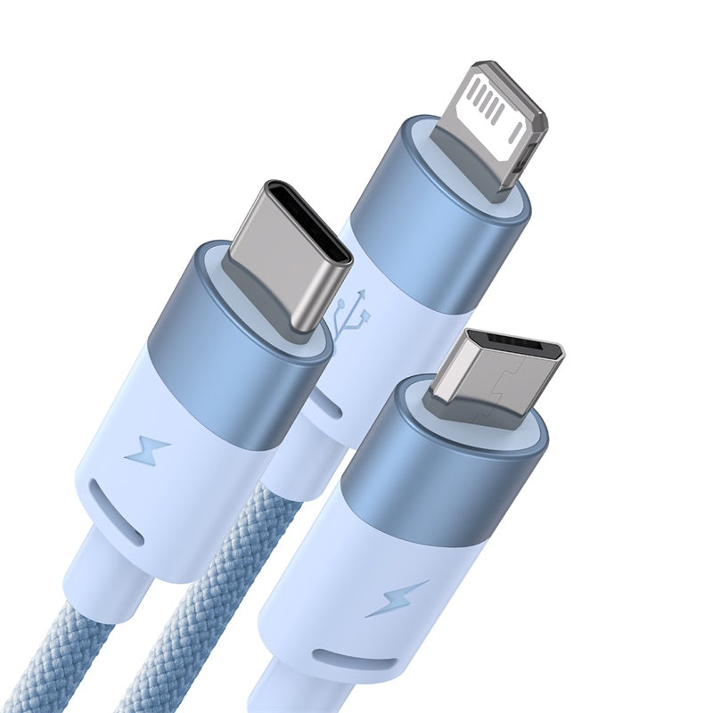 Baseus 3 in 1 USB-A to C+L+M Charing Cable 1.2M