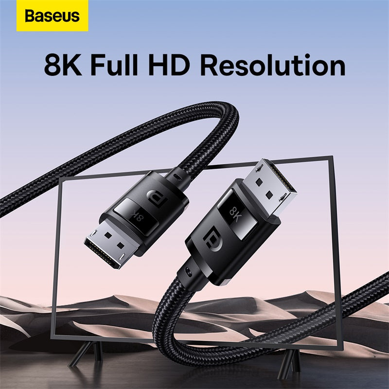 Baseus High Definition Series DP 8K to DP 8K Adapter Cable Cluster Black