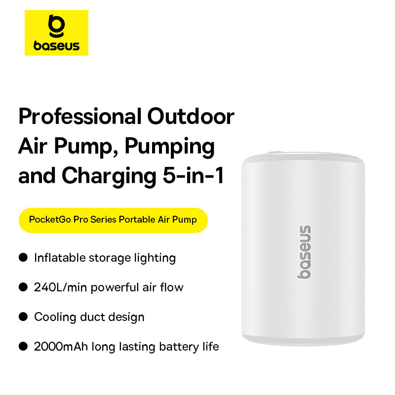 Baseus PocketGo Pro Series Portable Air Pump Stellar White
