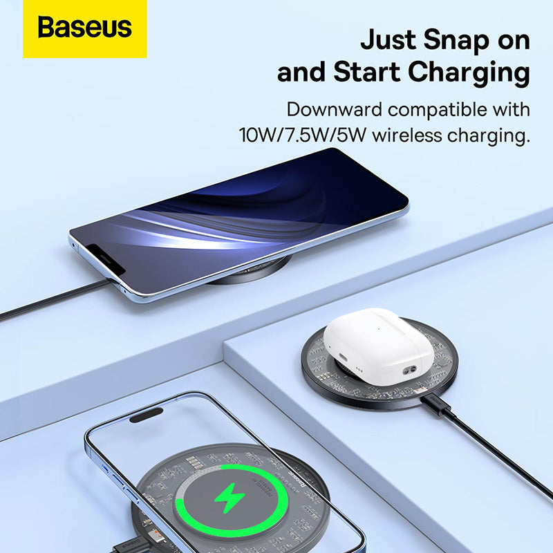 Baseus Simple 2 Wireless Charger With Cable 15W (Black)