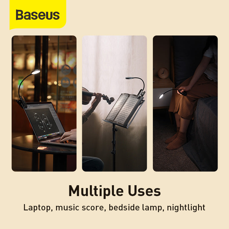 Baseus Comfort Reading Mini Clip Lamp-Dark Gray