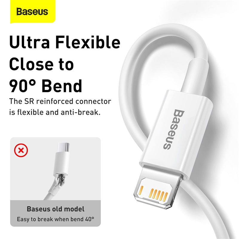 Baseus Superior Series USB-A to Lightning Charging Cable 0.25M White