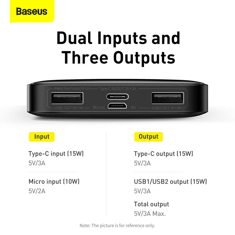 Baseus Bipow 10K 15W 4-Port Power Bank with Digital Display (Black)
