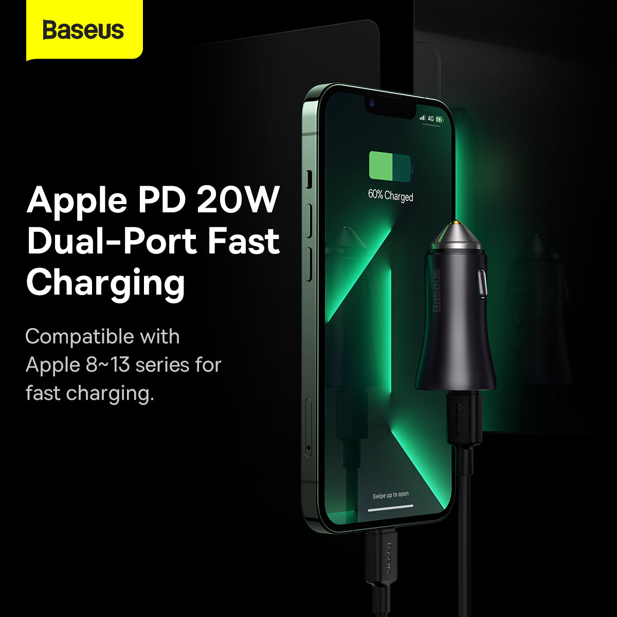 Baseus Golden Contactor Pro Car Charger (Dark Gray) - 2C