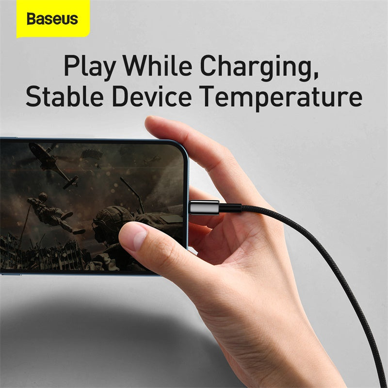 Baseus Tungsten Gold Fast Charging Data Cable USB to iP 2.4A Black