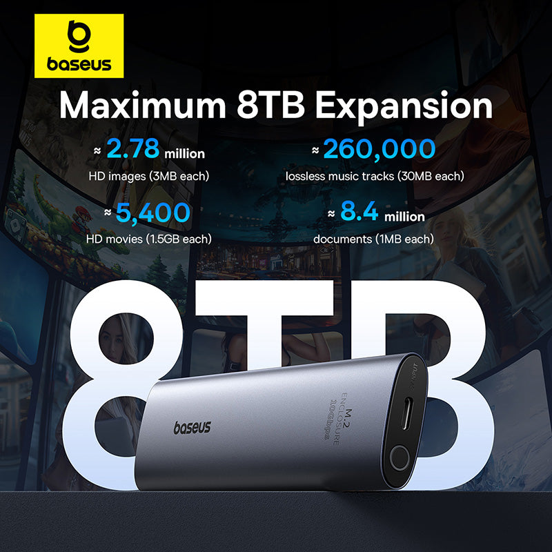 Baseus FlyJoy Series SSD Enclosure (M.2 NVMe) Space Grey