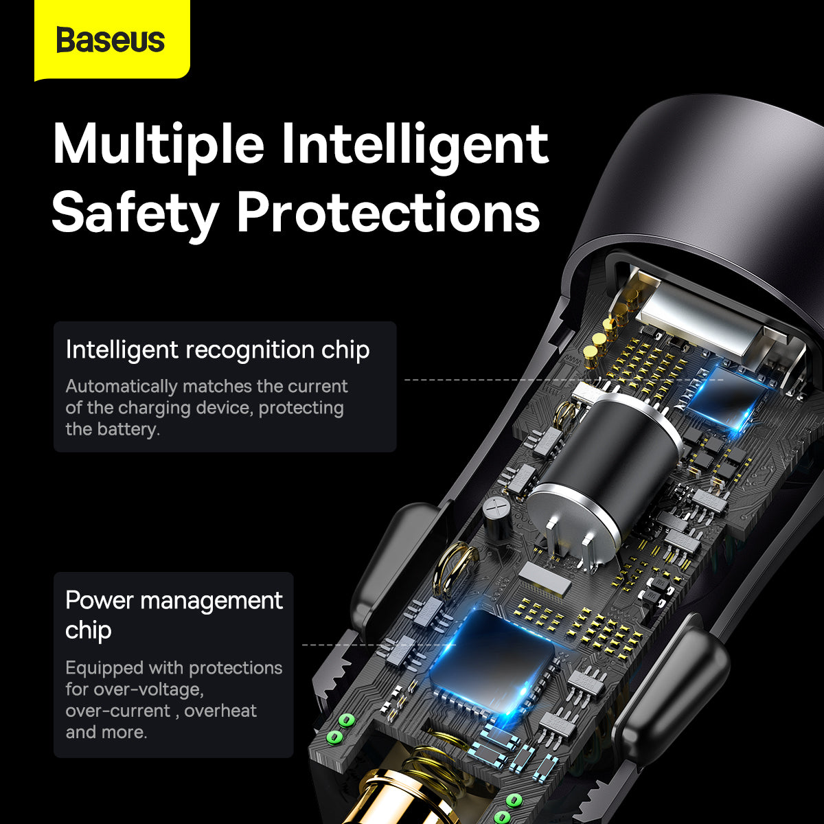 Baseus Golden Contactor Max 60W USB-C + USB-A Dual-Port Car Charger