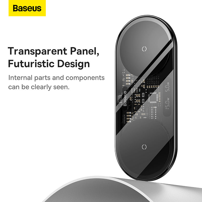 Baseus Digital LED Display 2in1 Wireless Charger 20W Black Universal version