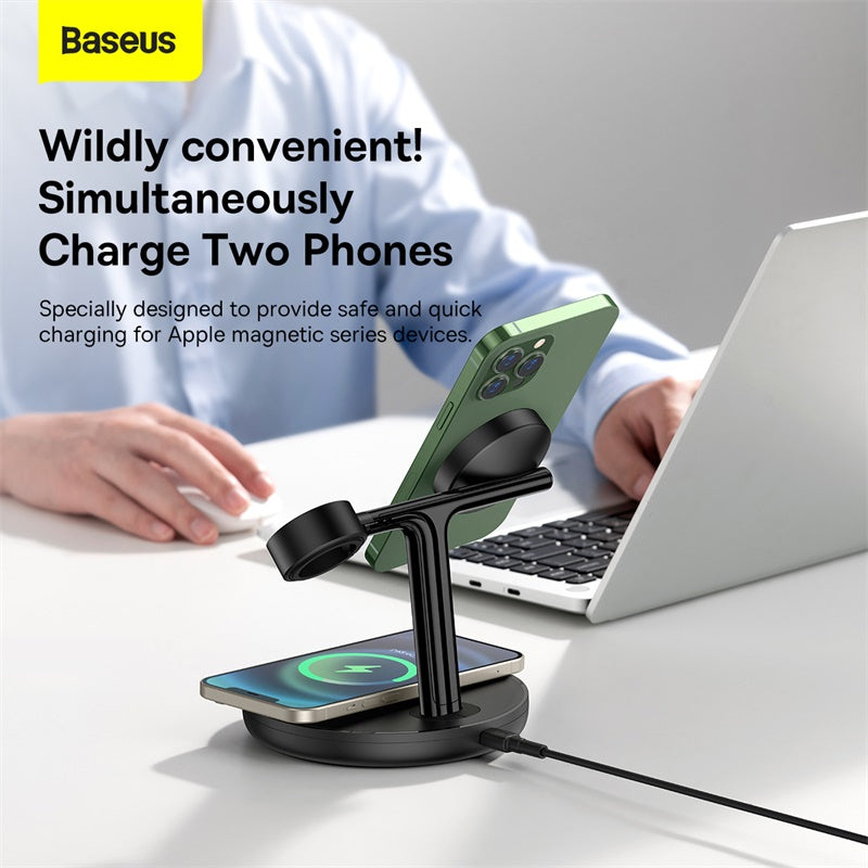 Baseus Swan 3-in-1 Magnetic Wireless Charging Station (Black)