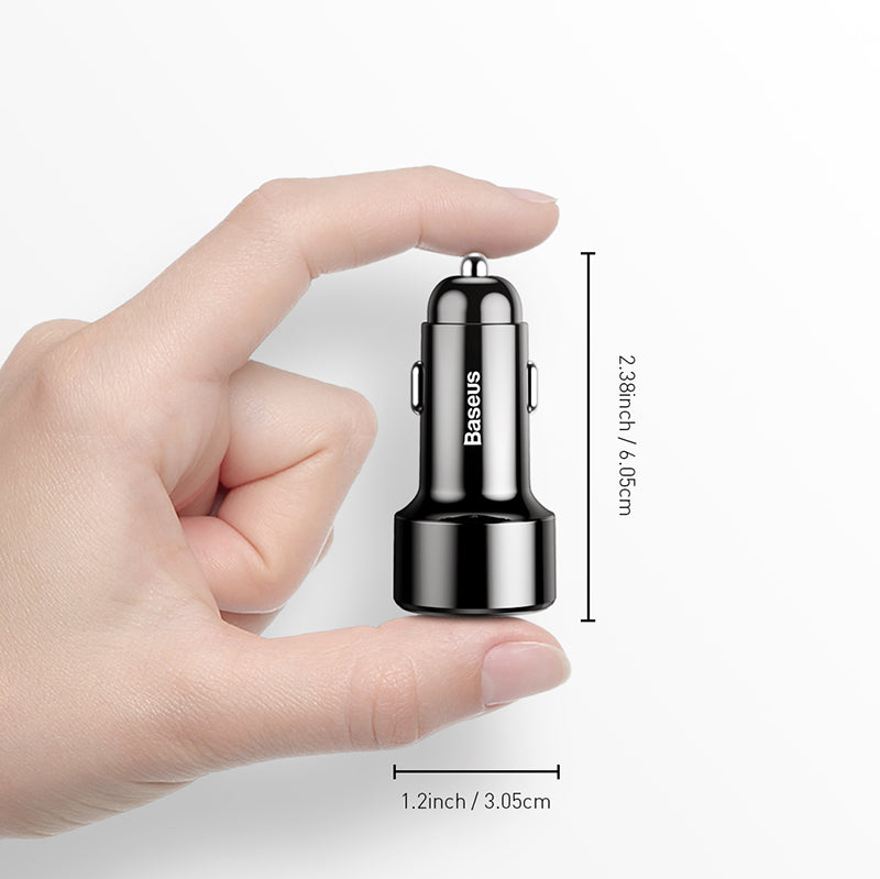 Baseus Magic Series Dual QC digital display for intelligent quick charging and car charging of 45W Black