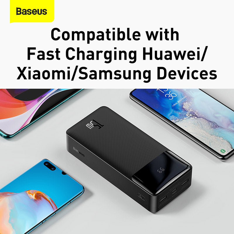 Baseus Bipow 30K 15W 4-Port Power Bank with Digital Display (Black)